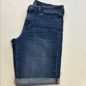 St Johns Bay Bermuda Shorts (10) Blue Stretch Casual Denim Womens